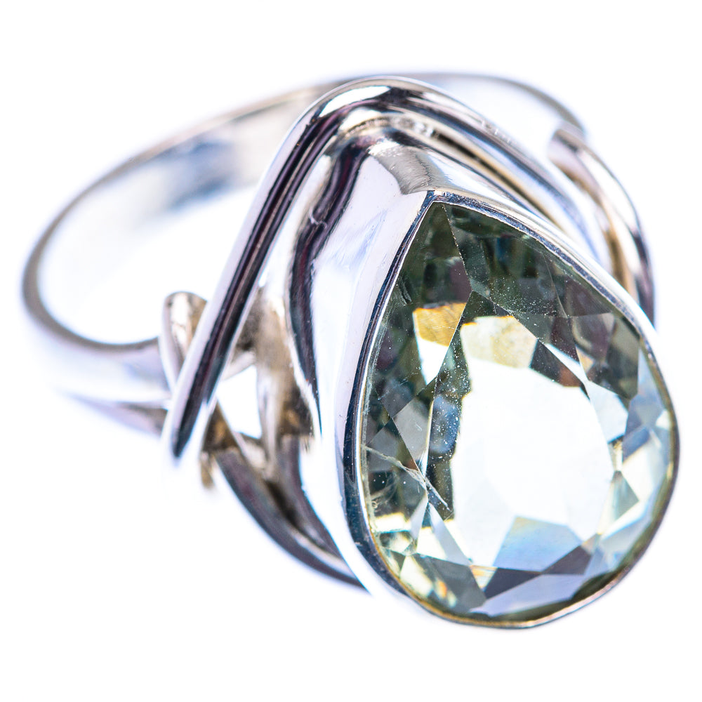 Faceted Green Amethyst 925 Sterling Silver Ring Size 7.25 (925 Sterling Silver) RING140285