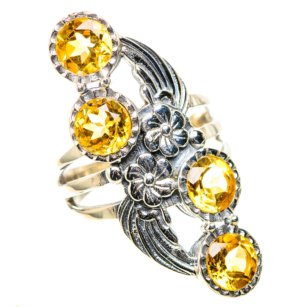 Large Faceted Citrine Ring Size 7.25 (925 Sterling Silver) RING138658