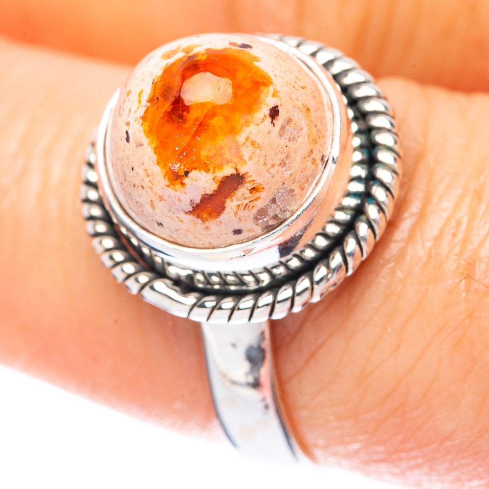 Rare Mexican Fire Opal Ring Size 8 (925 Sterling Silver) R3989