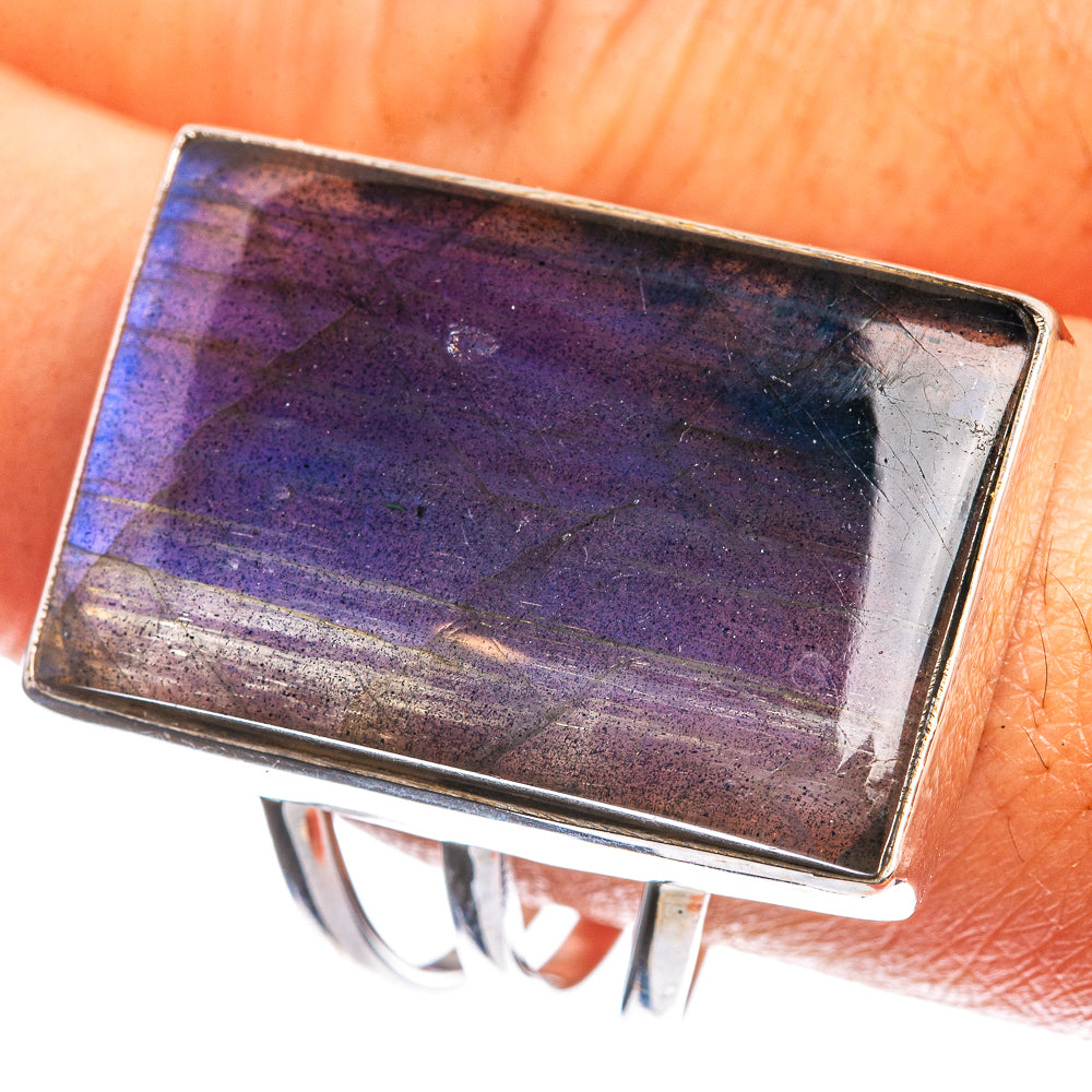 Large Labradorite 925 Sterling Silver Ring Size 11.5