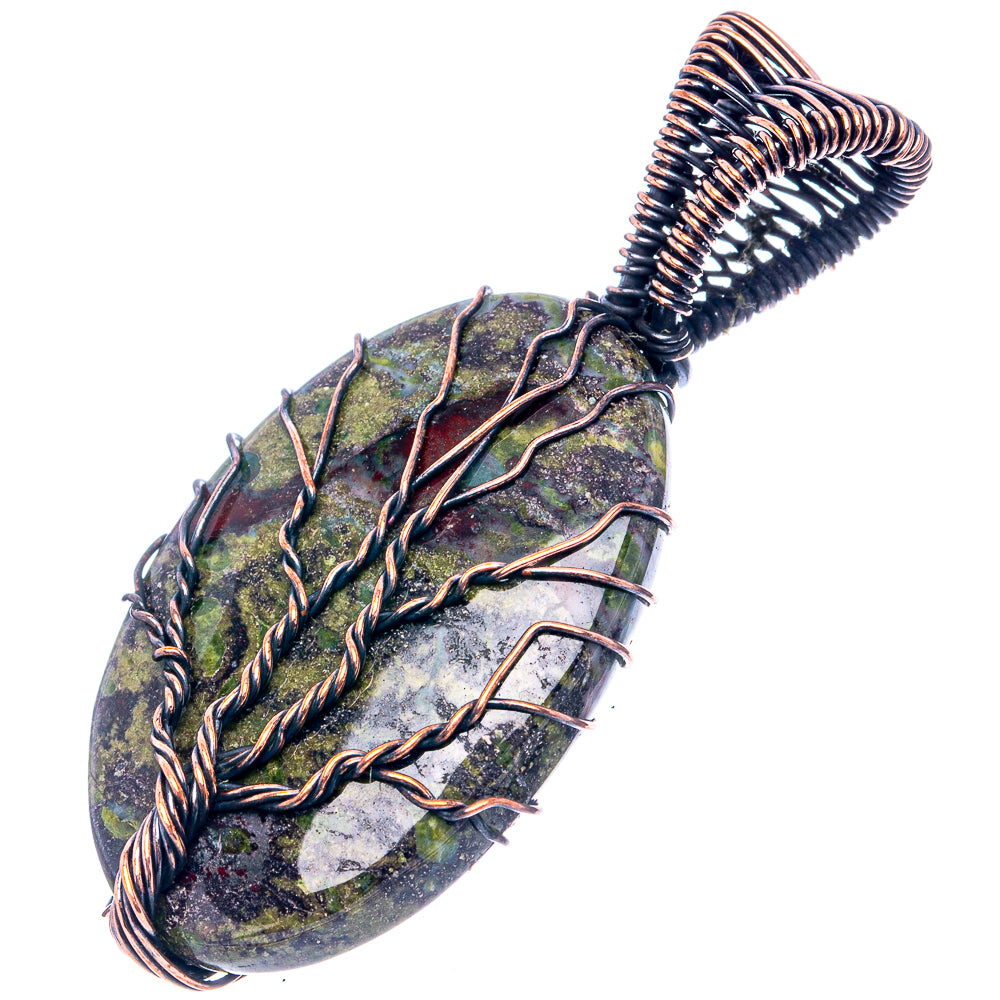 Dragon's Blood Jasper Tree of Life 2" (Oxidized Copper)