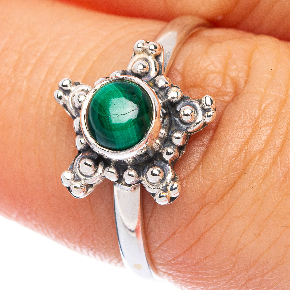 Malachite Dainty Ring Size 7 (925 Sterling Silver) R145719