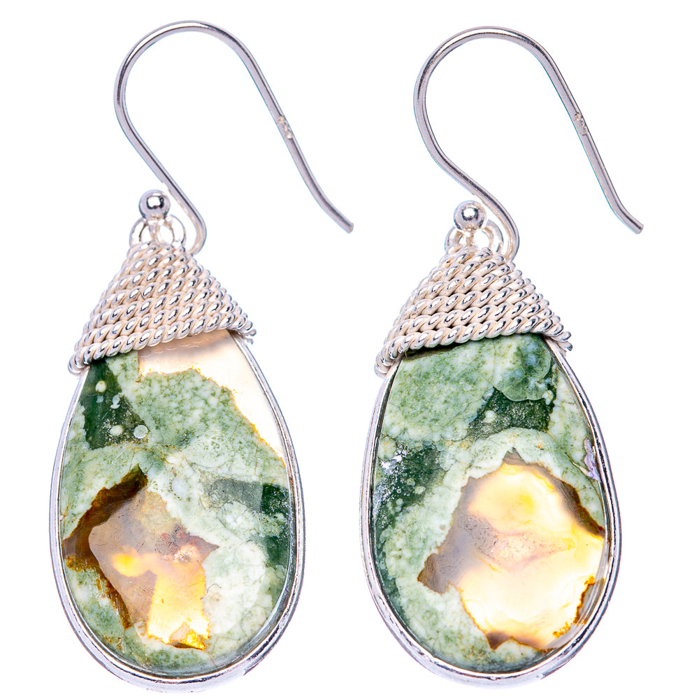 Rainforest Opal Earrings 1 5/8" (925 Sterling Silver) E1467