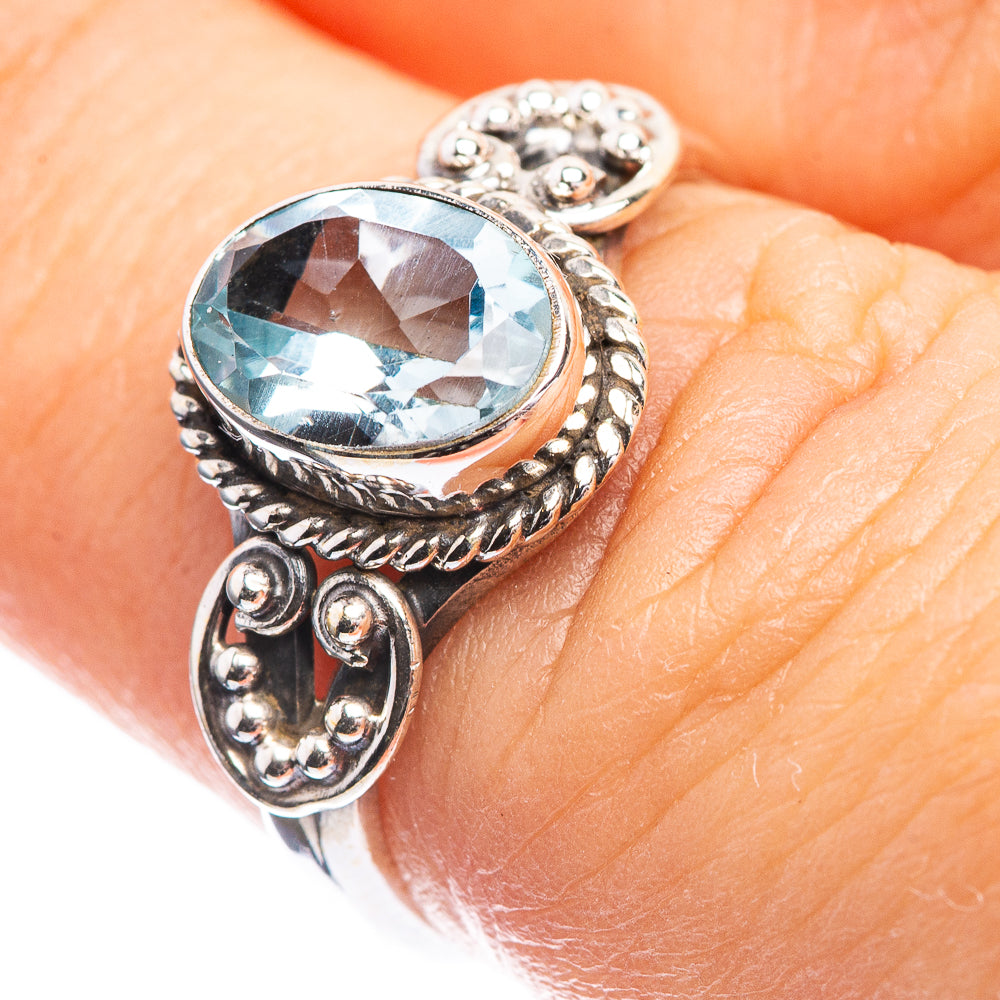 Blue Topaz Dainty Ring Size 6 (925 Sterling Silver) R142533