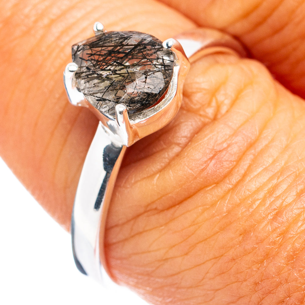 Tourmalinated Quartz Ring Size 9 (.925 Sterling Silver)