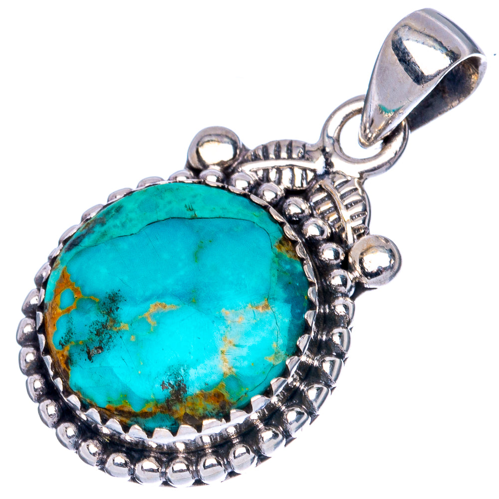Rare Arizona Turquoise Pendant 1 1/4" (925 Sterling Silver) P42231
