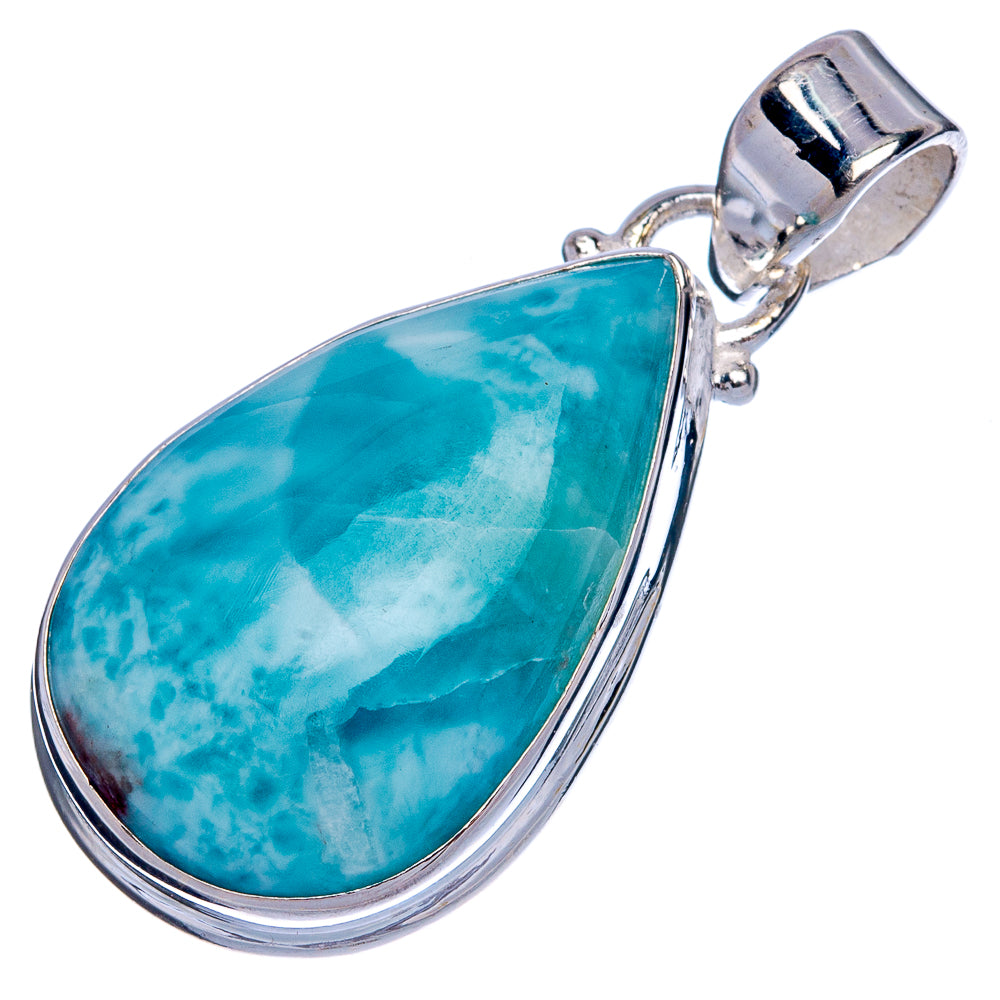 Larimar Pendant 1 3/8" (925 Sterling Silver) P40151