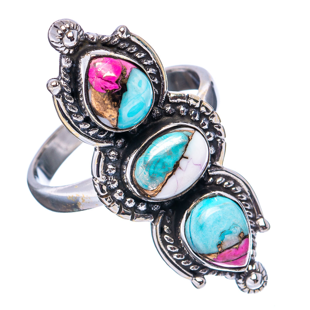 Cotton Candy Turquoise Ring Size 8.25 (.925 Sterling Silver)