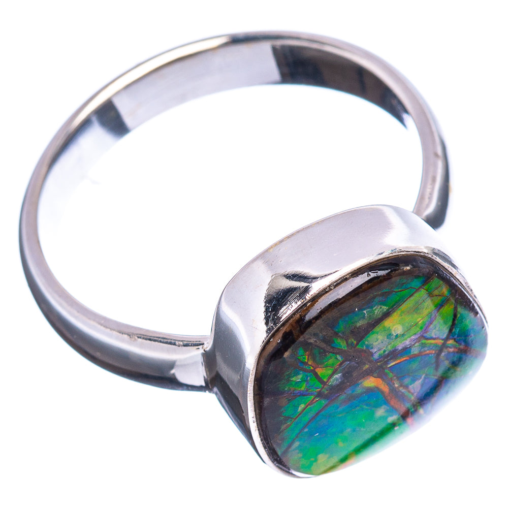 Premium Canadian Ammolite Ring Size 9 (.925 Sterling Silver)