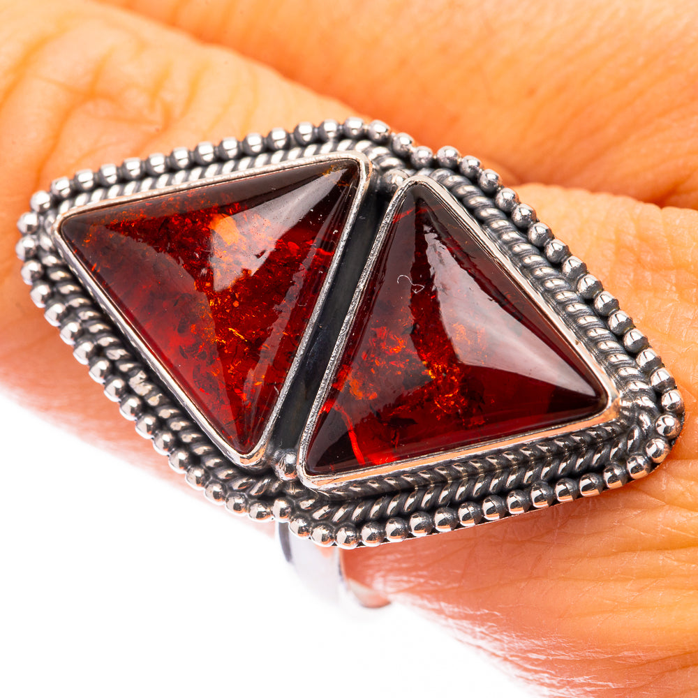Large Baltic Amber Ring Size 10 (925 Sterling Silver) R141598