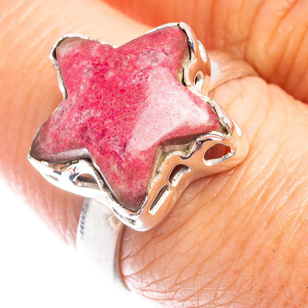Thulite Star Ring Size 7.25 (.925 Sterling Silver)