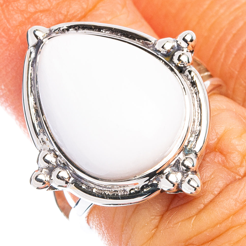 Premium White Onyx Ring Size 6 (925 Sterling Silver) R8071