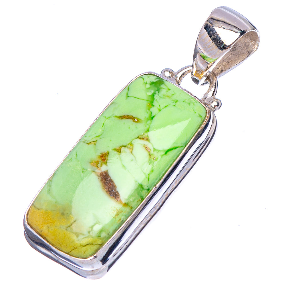 Lemon Chrysoprase Pendant 1 3/8" (.925 Sterling Silver)