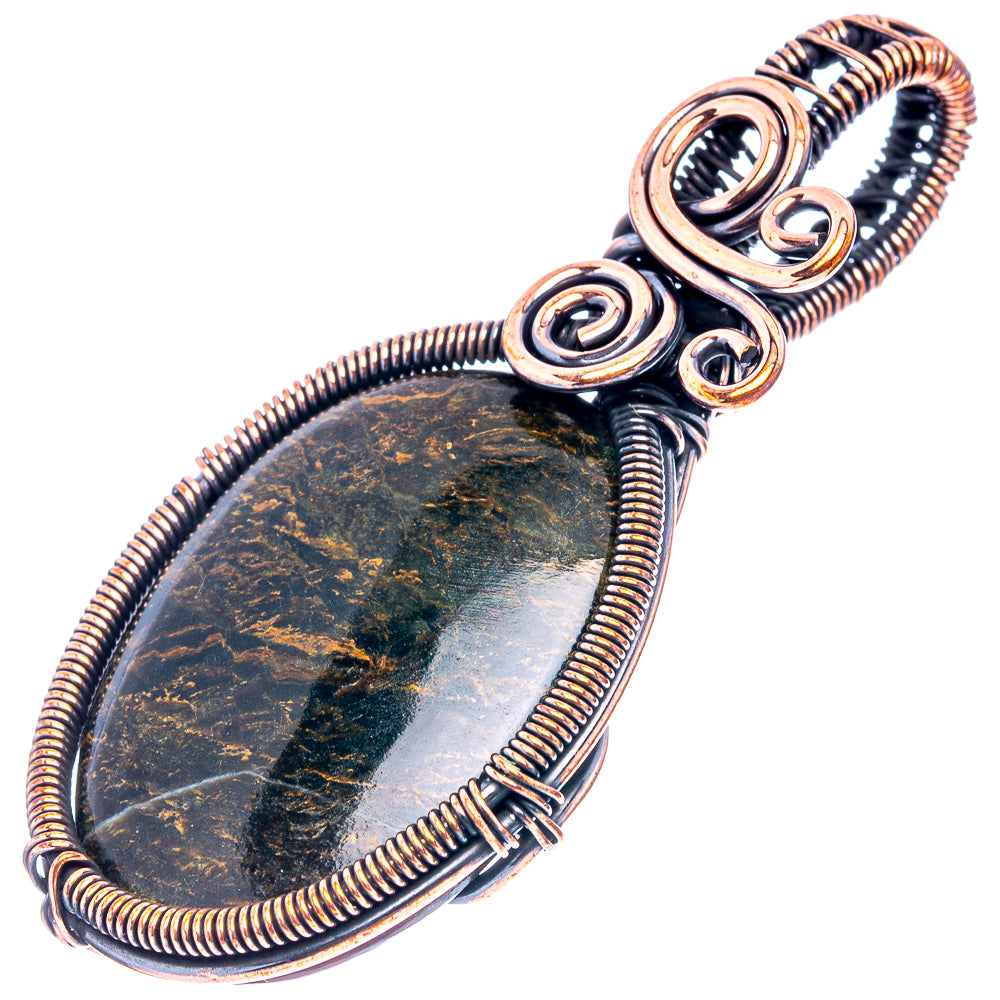 Pietersite Wire Wrap Pendant 2 1/4" (Oxidized Copper)