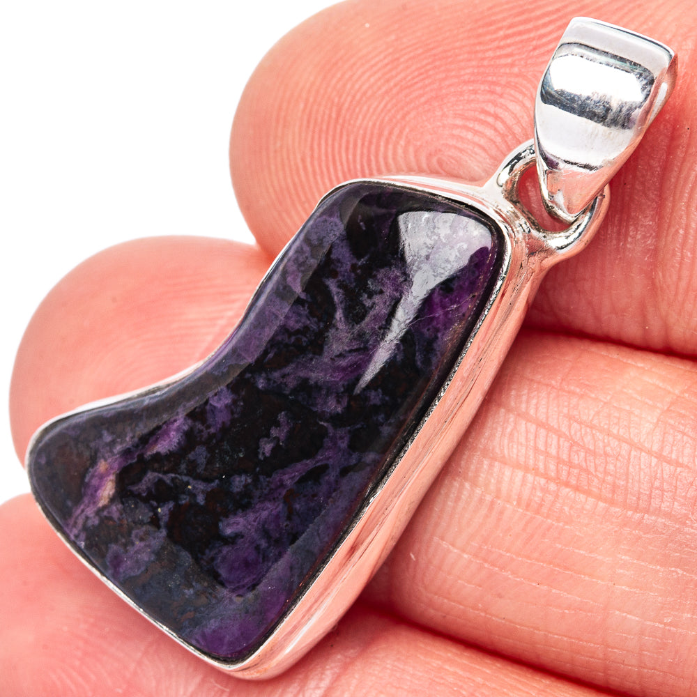 Rare Sugilite 925 Sterling Silver Pendant 1 3/8" (925 Sterling Silver) P42653