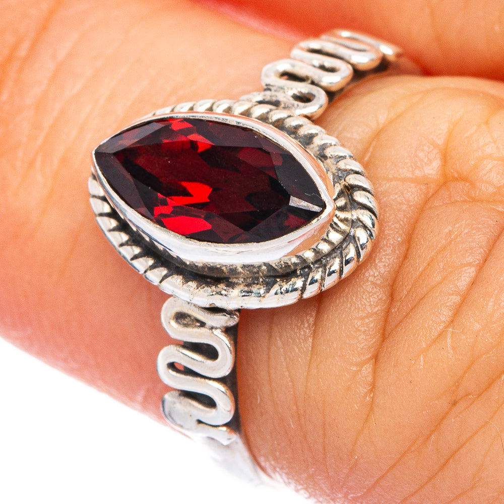 Garnet Dainty Ring Size 5.75 (925 Sterling Silver) R145625