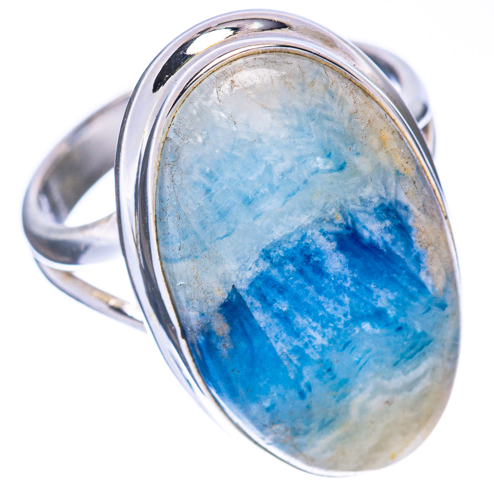 Blue Scheelite Ring Size 8 (925 Sterling Silver) R2022
