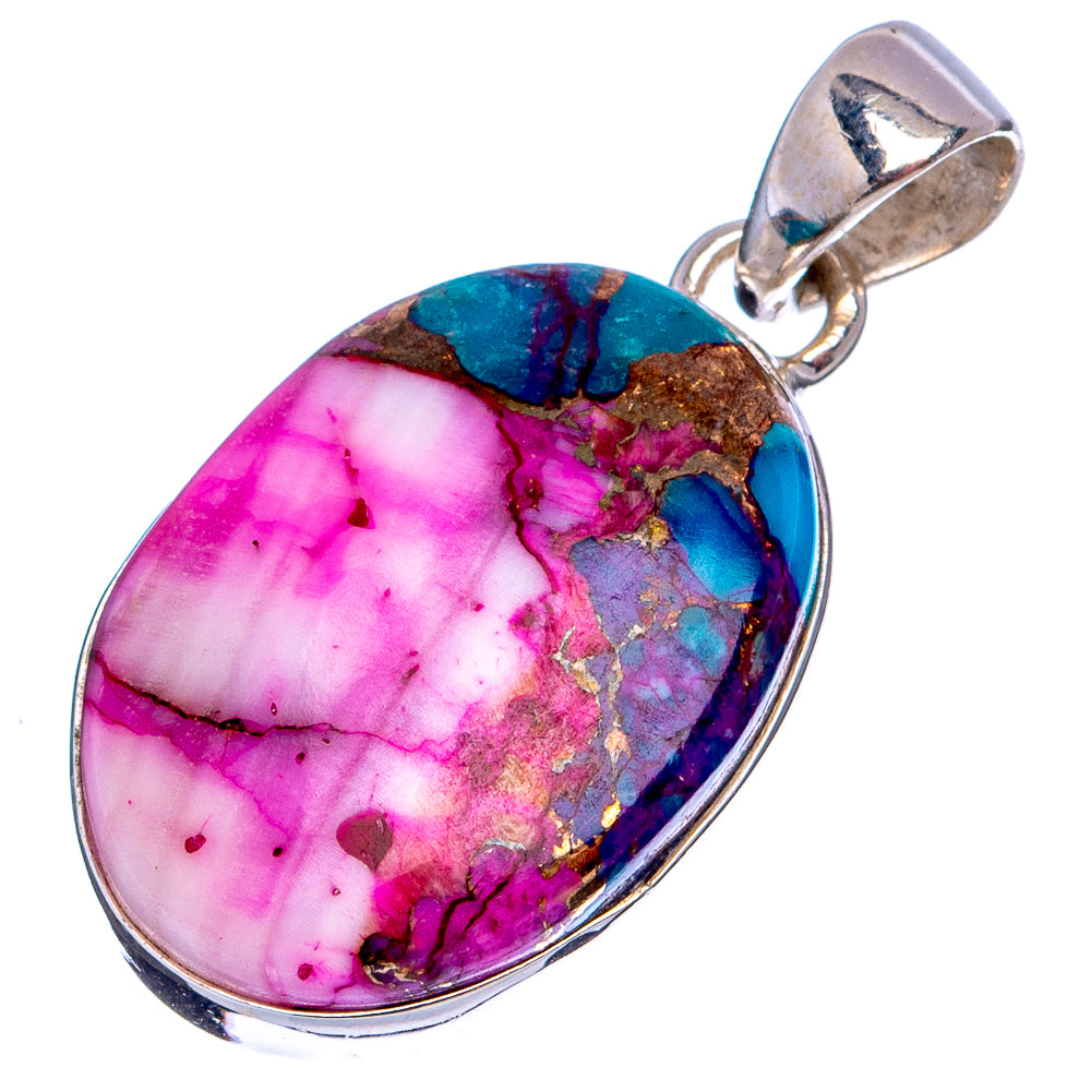 Pink Daliah Mohave Turquoise Pendant 1 1/4" (.925 Sterling Silver)