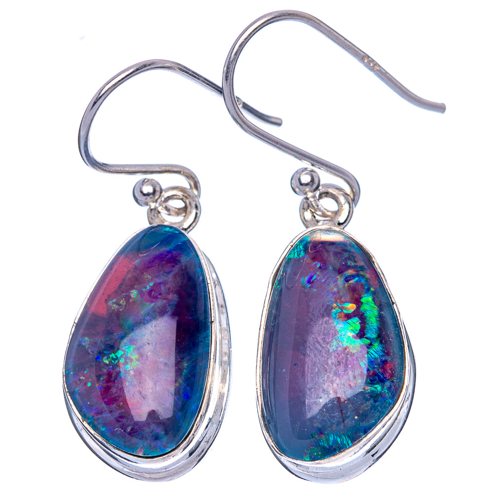 Rare Triplet Opal Earrings 1 1/4" (925 Sterling Silver) E1627