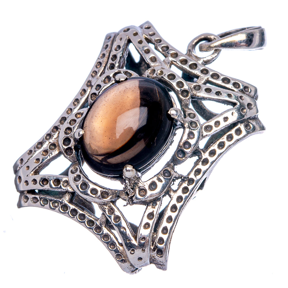 Smoky Quartz Pendant 1 1/8" (925 Sterling Silver) P40237