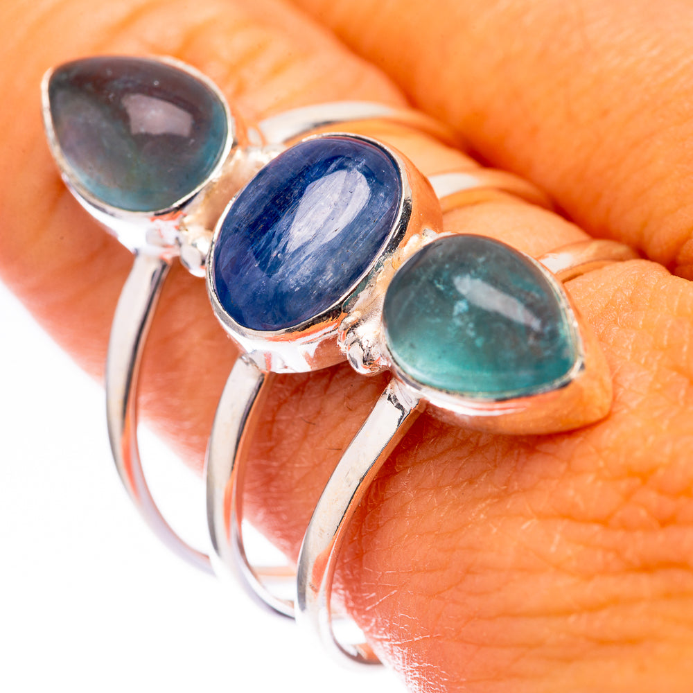 Kyanite, Blue Fluorite Ring Size 10.25 (925 Sterling Silver) R140511