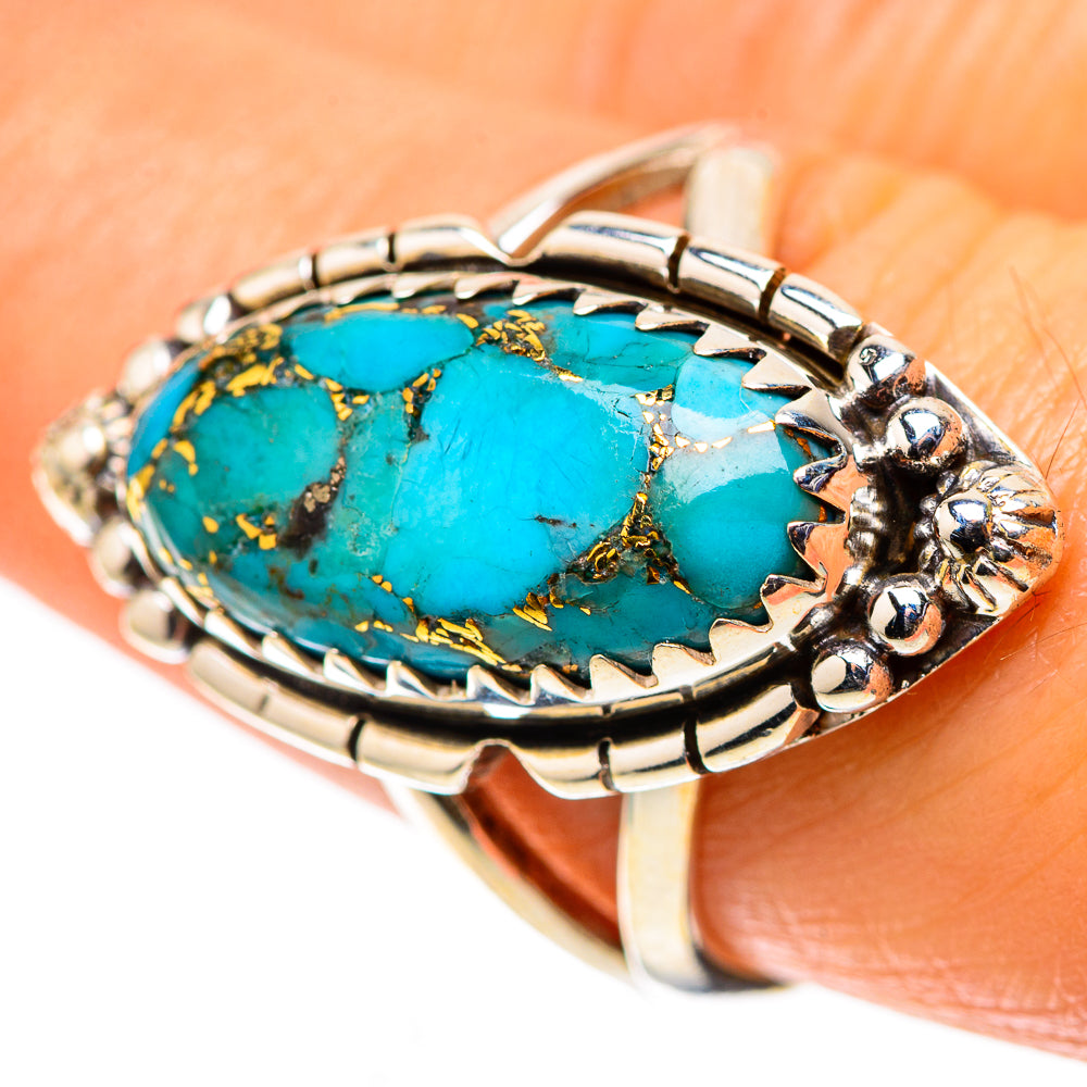 Blue Copper Composite Turquoise Ring Size 8.25 (925 Sterling Silver) RING138543