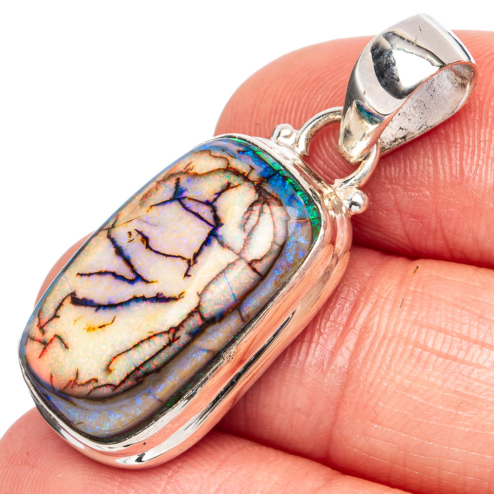 Rare Sterling Opal Pendants 1 3/8" (925 Sterling Silver) P43279