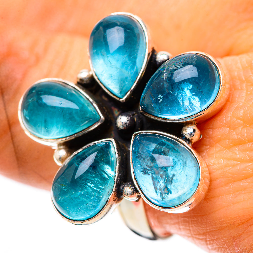 Large Blue Fluorite Ring Size 10 (925 Sterling Silver) RING139309