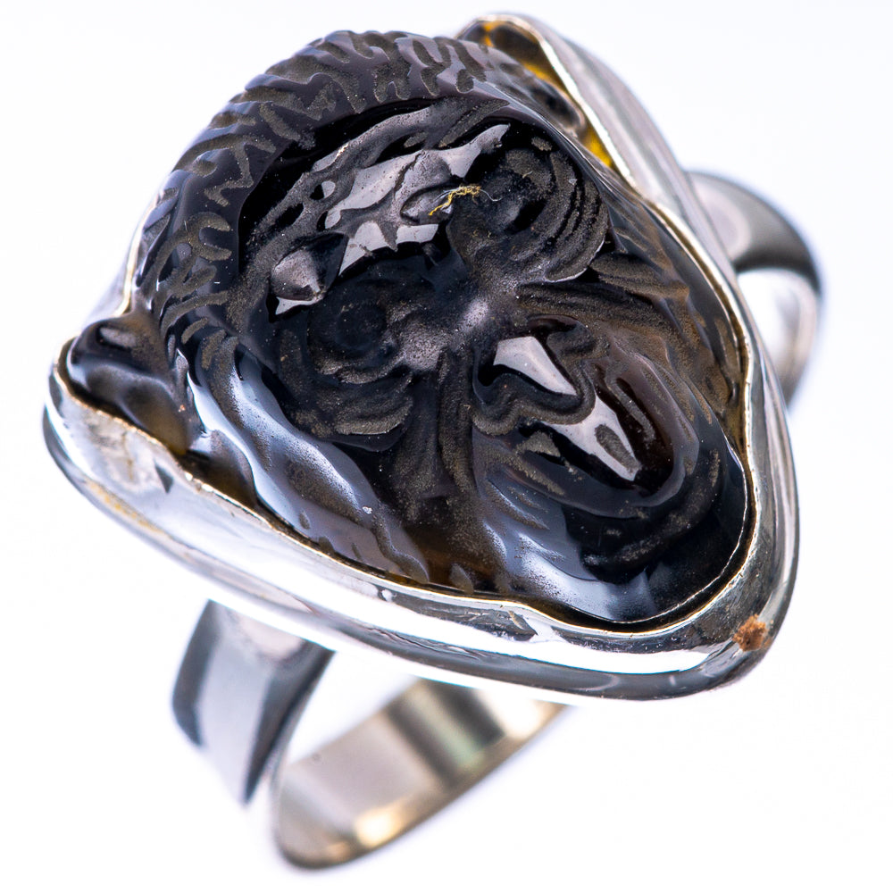 Black Onyx Monkey Ring Size 7 (925 Sterling Silver) R145128