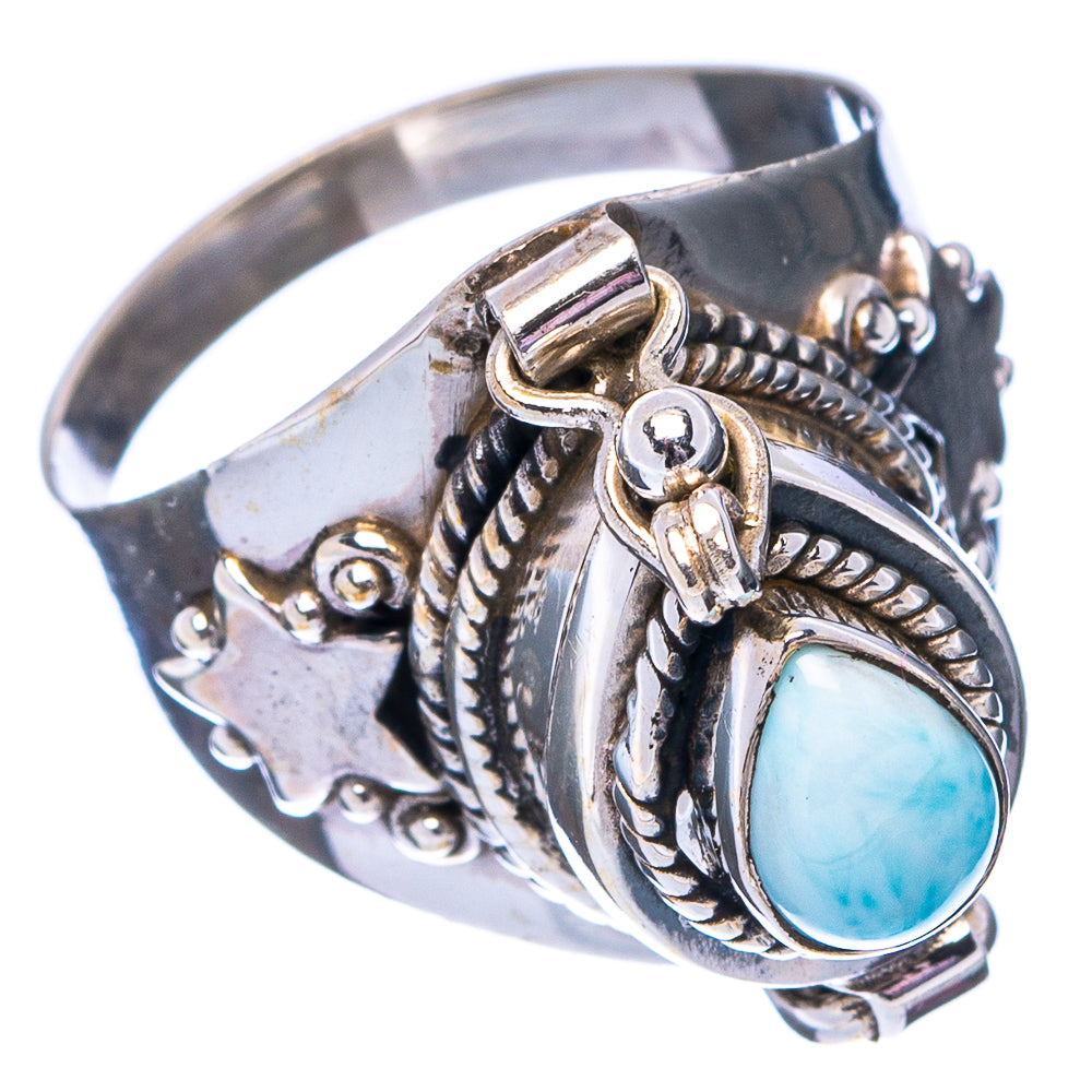 Larimar Poison Ring Size 6.75 (.925 Sterling Silver)