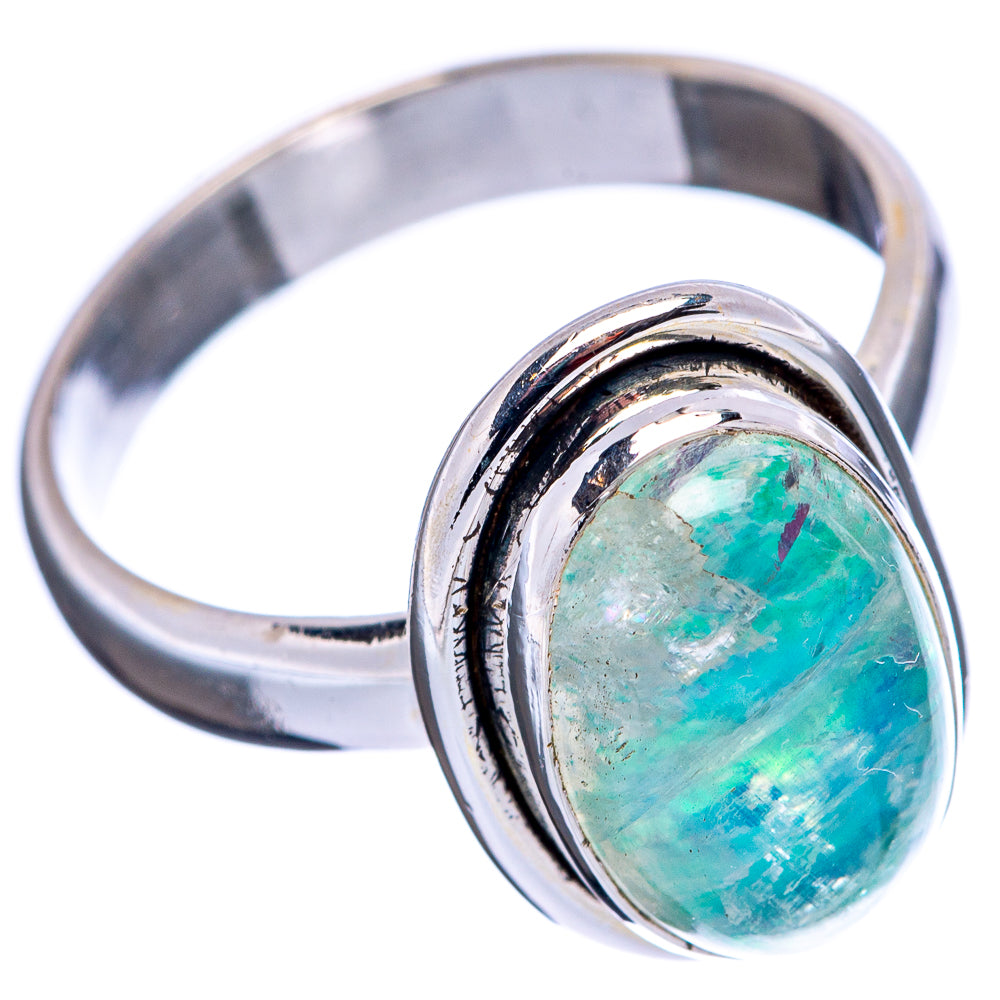 Green Moonstone Ring Size 6 (.925 Sterling Silver)