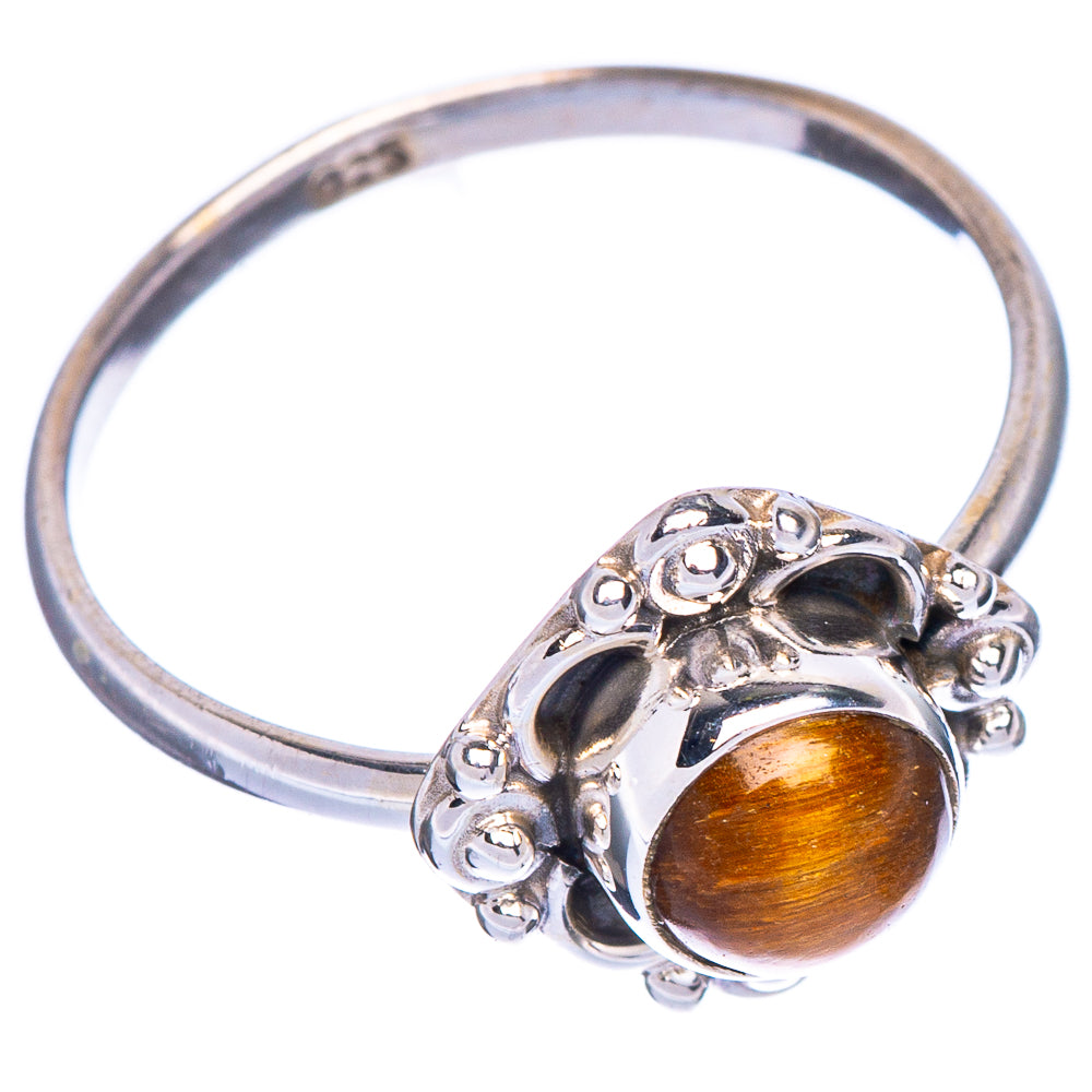 Tiger Eye Dainty Ring Size 6.75 (925 Sterling Silver) R1014