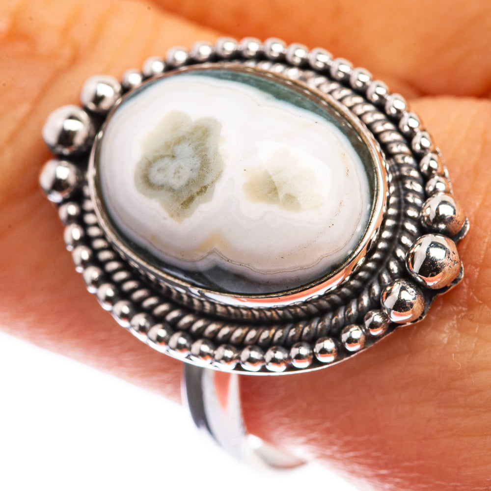 Ocean Jasper 925 Sterling Silver Ring Size 9.75