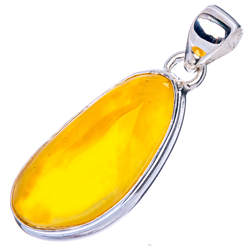 Amber Pendant 1 3/8" (925 Sterling Silver) P42406