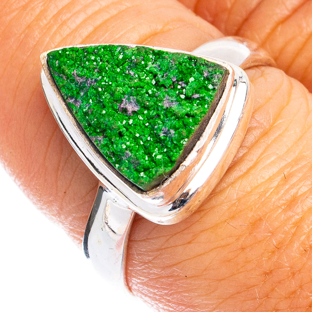 Rare Uvarovite Garnet Ring Size 8 (925 Sterling Silver) R8499