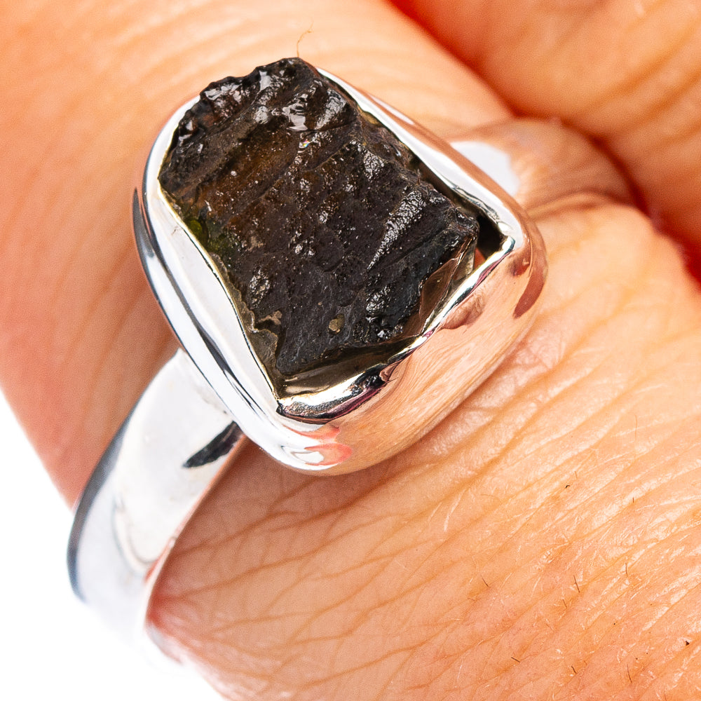 Rare Moldavite Ring Size 9 (.925 Sterling Silver)