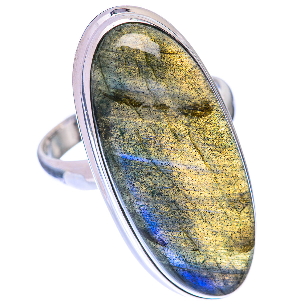 Large Labradorite Ring Size 9 (925 Sterling Silver) R141050