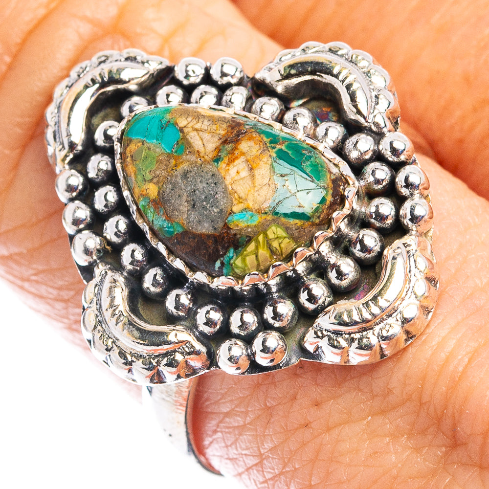 Rare Sonora Mountain Turquoise Ring Size 8.75 (.925 Sterling Silver)