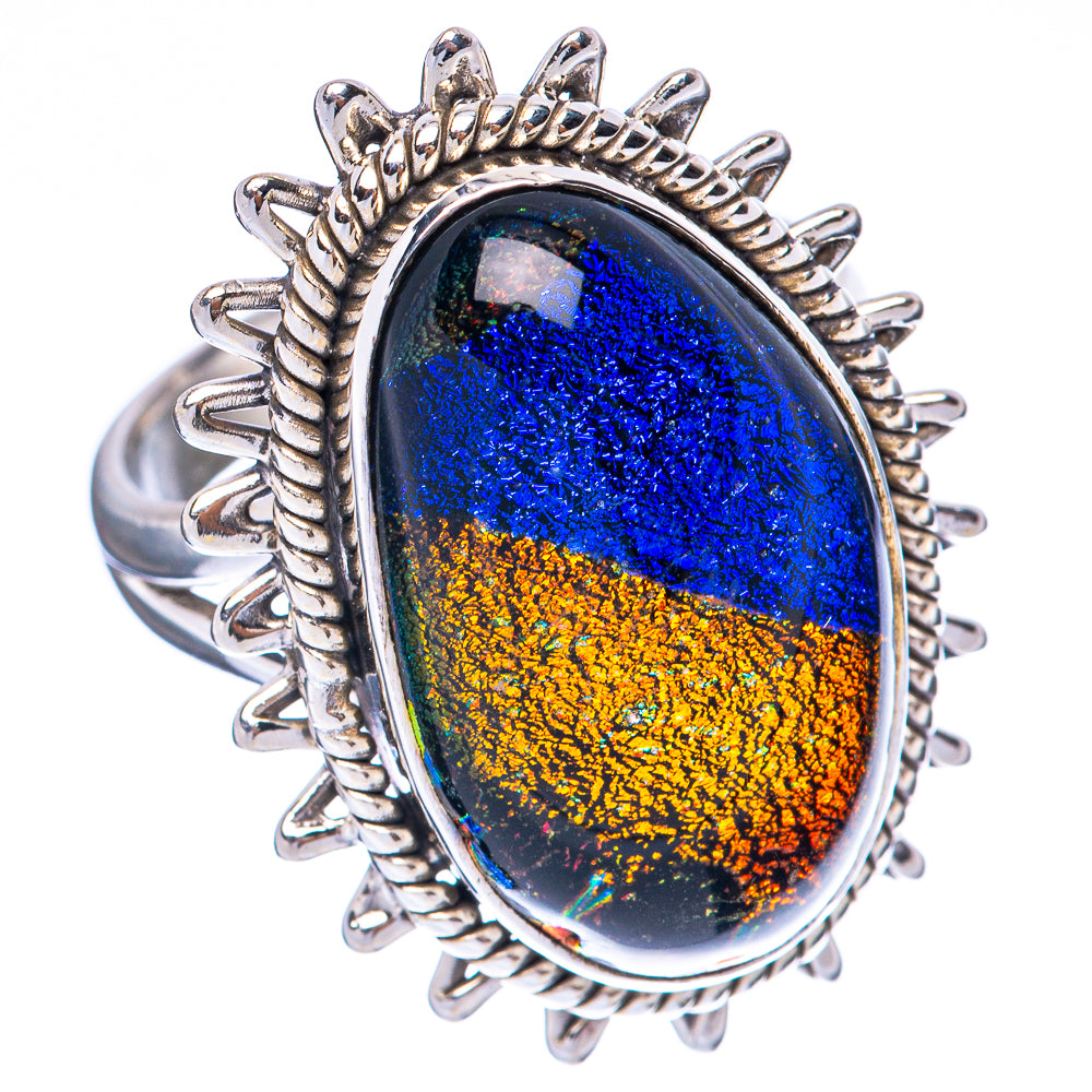 Dichroic Glass Ring Size 7 (925 Sterling Silver) R1966