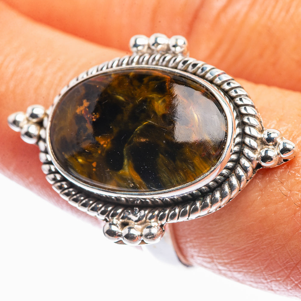 Golden Pietersite Ring Size 8.25 (925 Sterling Silver) R142236