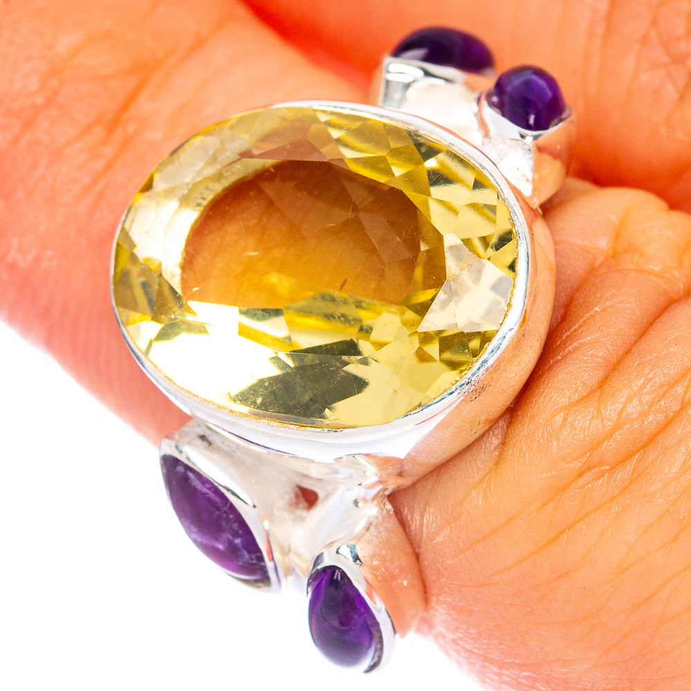 Faceted Citrine, Amethyst Ring Size 6 (925 Sterling Silver) R144442