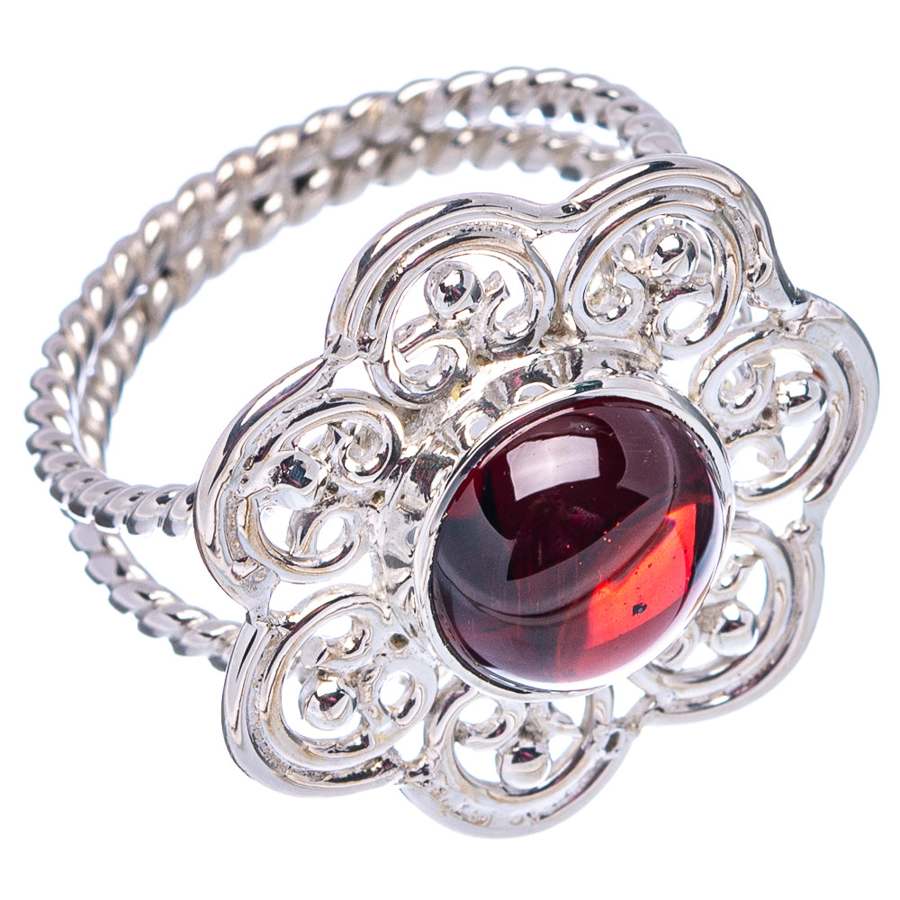Premium Garnet Ring Size 6.5 (.925 Sterling Silver)