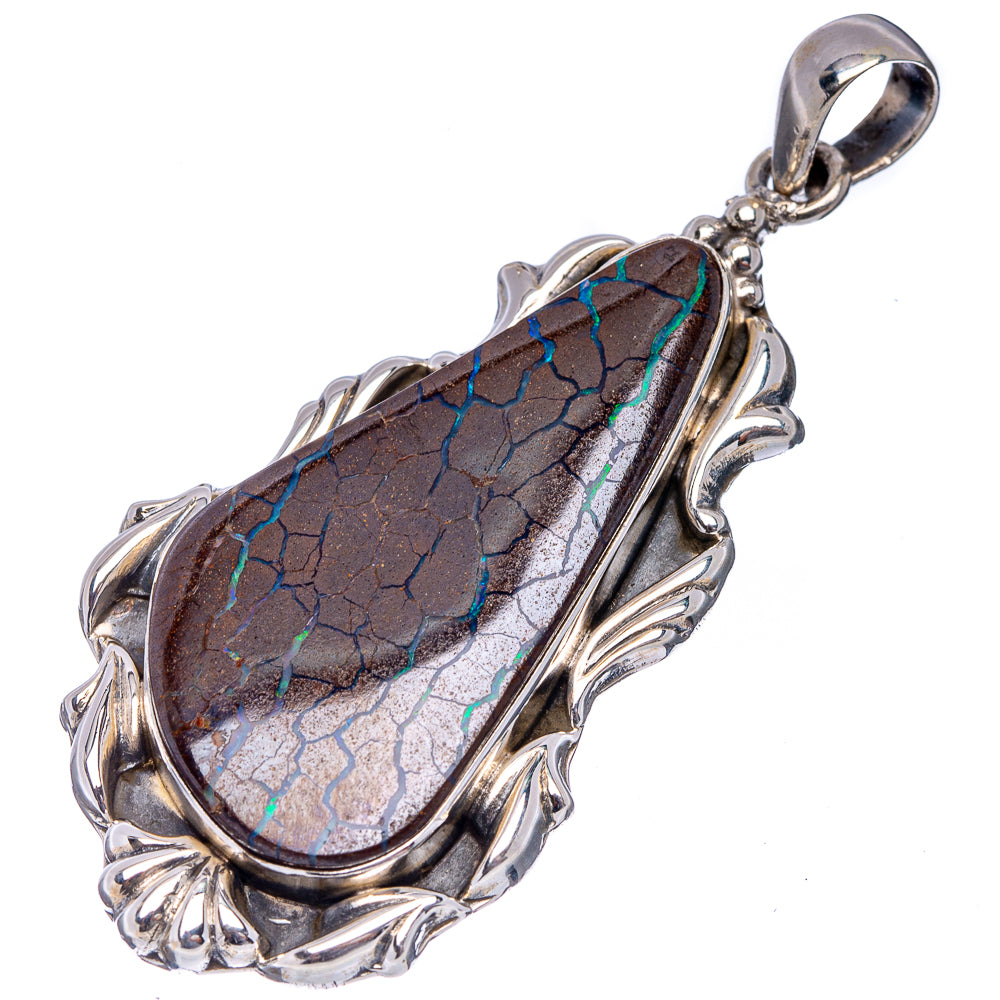 Rare Premium Boulder Opal Pendant 2 1/2" (.925 Sterling Silver)