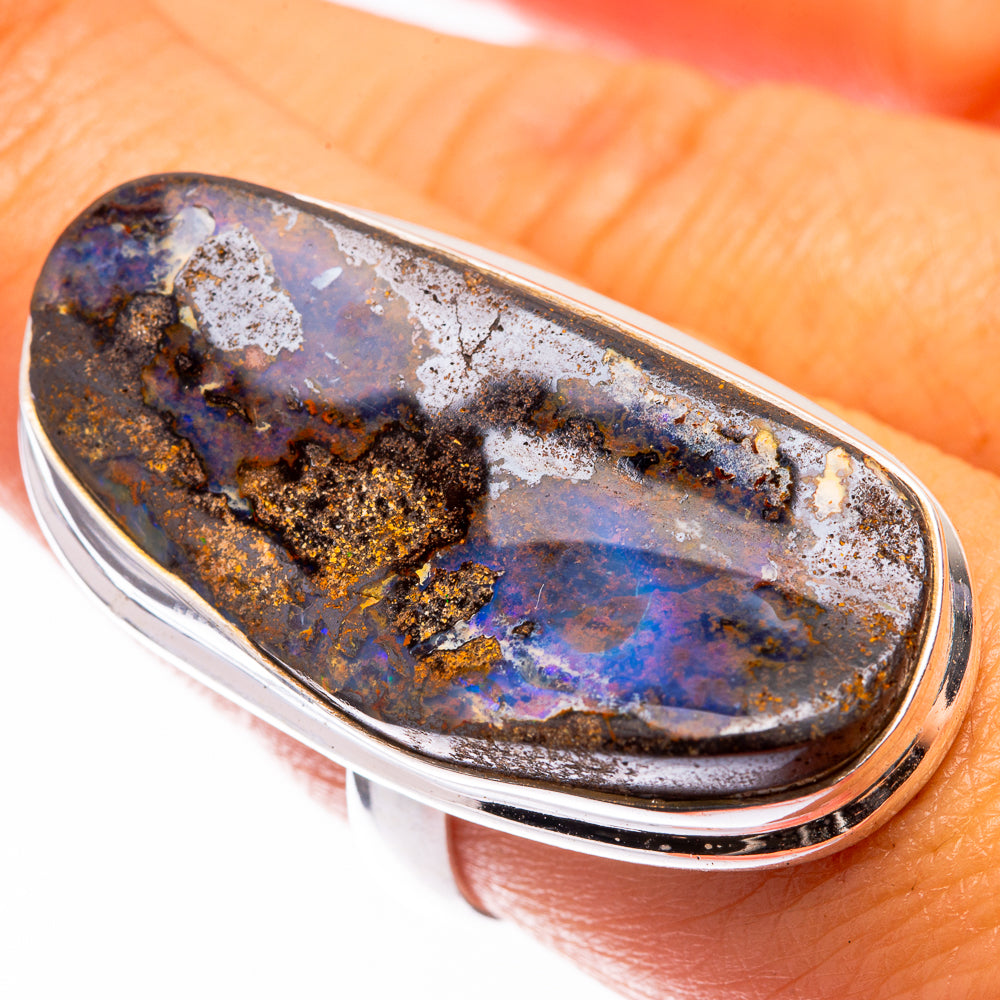Large Boulder Opal Ring Size 8 (925 Sterling Silver) R141221