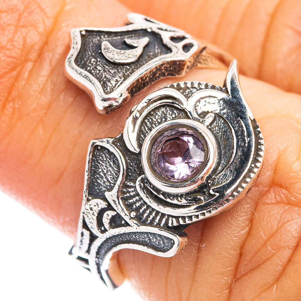 Amethyst Dainty Ring Size 6 Adjustable (.925 Sterling Silver)