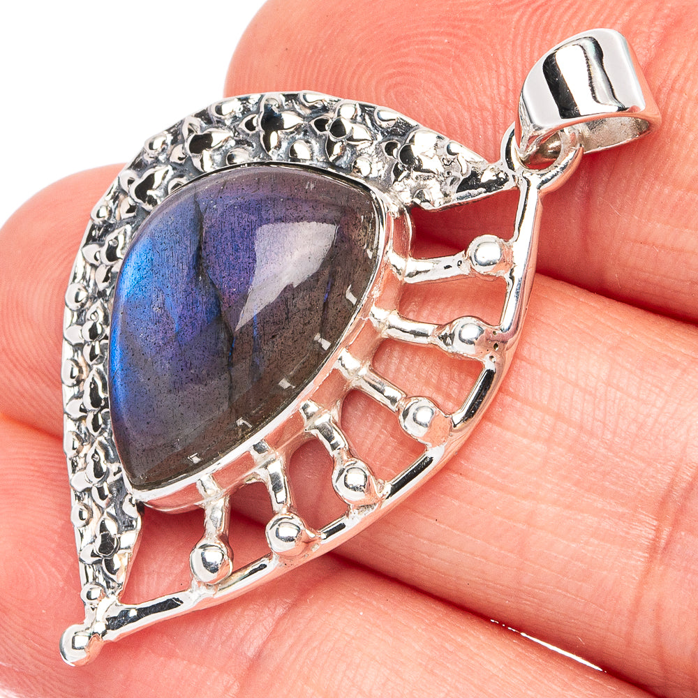 Premium Labradorite Pendant 1 1/2" (925 Sterling Silver) P45010