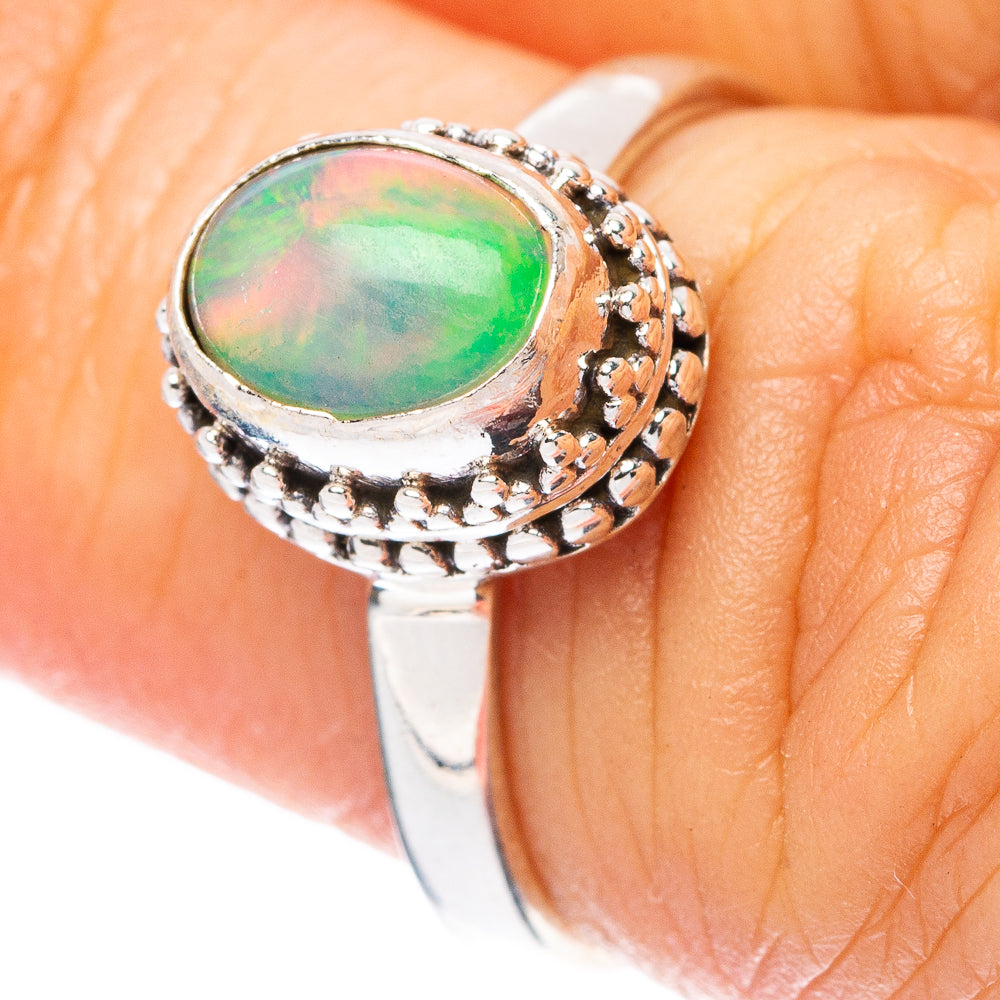 Rare Ethiopian Opal Ring Size 5.75 (925 Sterling Silver) R4372