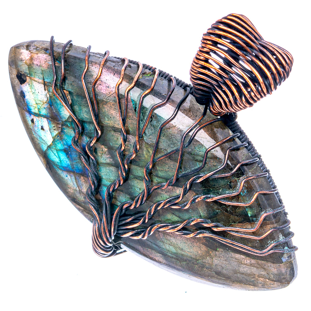 Labradorite Tree of Life Pendant 1 1/2" (Oxidized Copper)