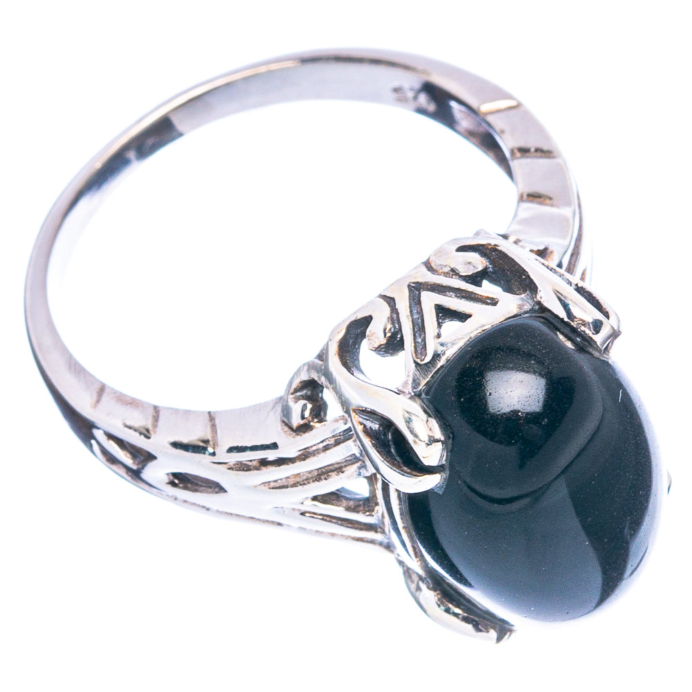 Black Onyx Ring Size 7.5 (925 Sterling Silver) R4838