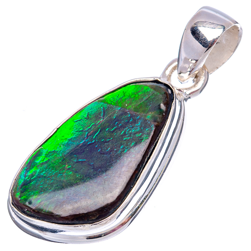 Premium Canadian Ammolite Pendant 1 1/4" (.925 Sterling Silver)